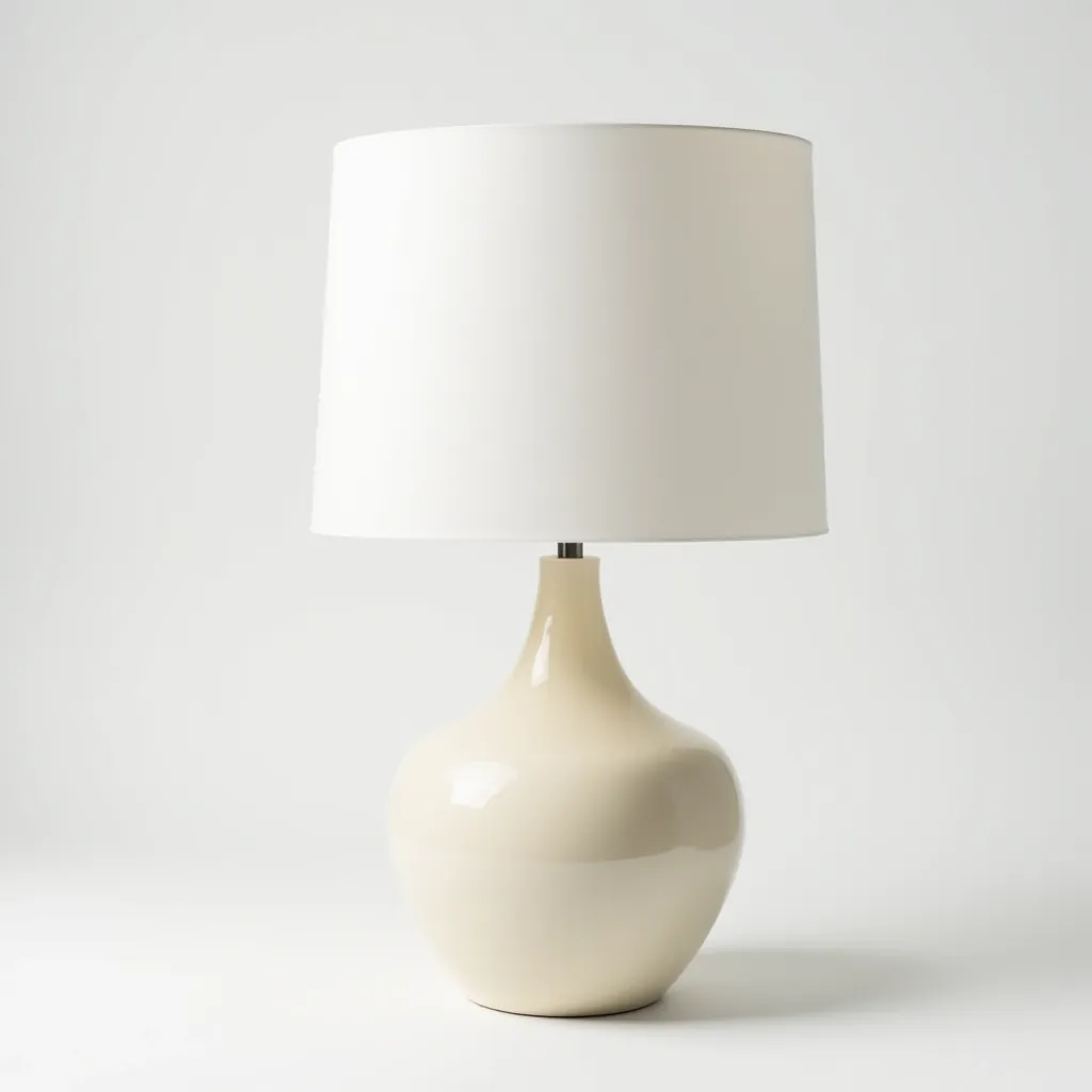 Ceramic lamp with measurement scale showing 42cm height and 12cm base diameter on neutral background with dimensions labeled
