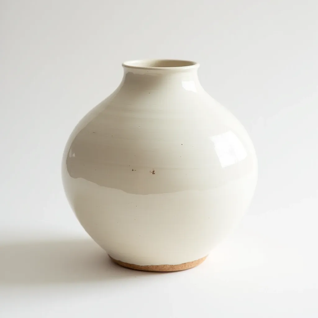 Close-up detail of ceramic lamp base texture, showing handthrown clay variations and cream glaze finish with natural light