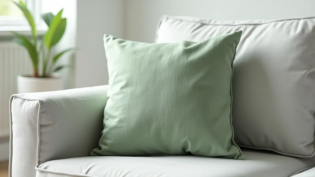 Linen Cushion Cover — Sage Green, 45cm Square